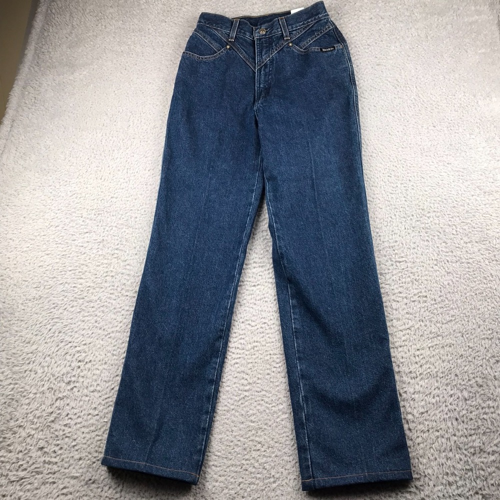 Rockies Jeans‎ Womens 3 (26x30)Dark Wash High Rise Bareback Vintage Western Yoke